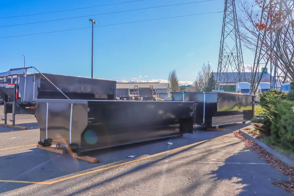 Roll-off dumpster ready for waste disposal at job site for Construction Dumpster Rental in Rehoboth
